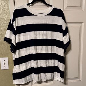 Old Navy Navy and White Striped Tee